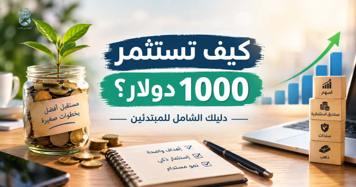 كيف استثمر 1000 دولار؟ أفضل الخيارات للمبتدئين